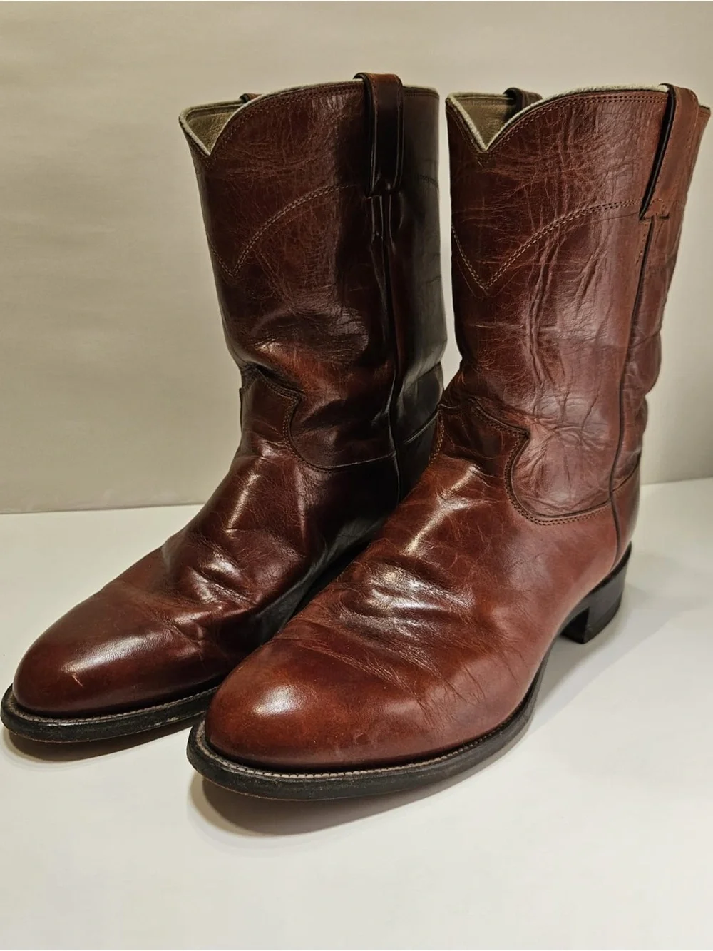 Vintage Justin 3512 Redwood Cowboy Boots 12EE USA Made Western Mens